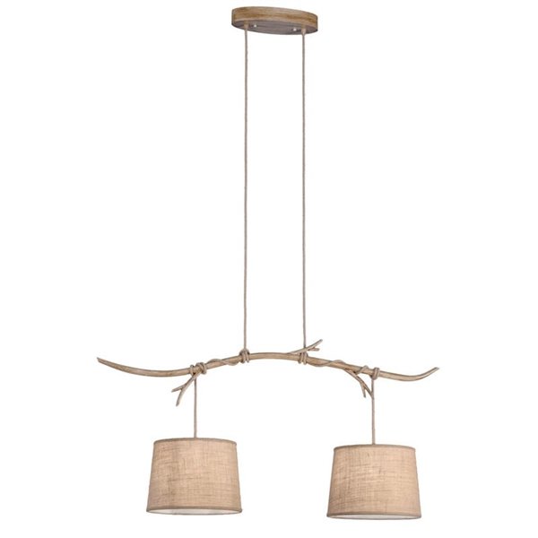 Lámpara Colgante de Techo Rústica Serie Sabina 2L Ø30CM