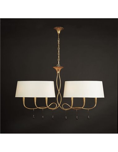 Lampe de plafond 2 Bras Allongés doré 101Cm 6XE14 3541 Paola