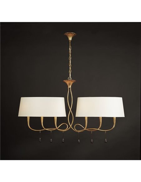 Lampe de plafond 2 Bras Allongés doré 101Cm 6XE14 3541 Paola