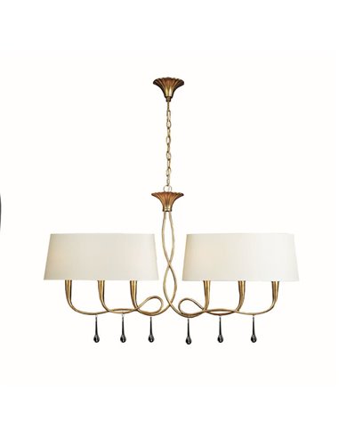 Lampe de plafond 2 Bras Allongés doré 101Cm 6XE14 3541 Paola