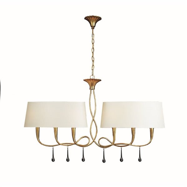 Lampe de plafond 2 Bras Allongés doré 101Cm 6XE14 3541 Paola