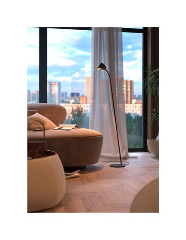 Lampadaire LED moderne Capuccina noir 8.5W