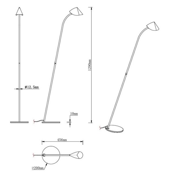 Lámpara de pie LED moderna Capuccina negra 8,5W