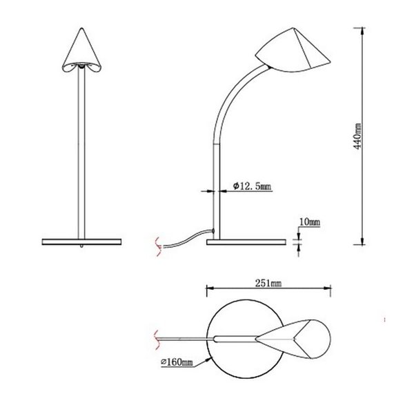 Lámpara de mesa LED Capuccina negra