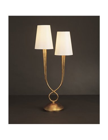 Lampe à poser Grande classique dorée Paola 2XE14 Mantra