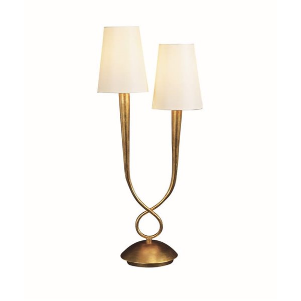 Lampe à poser Grande classique dorée Paola 2XE14 Mantra