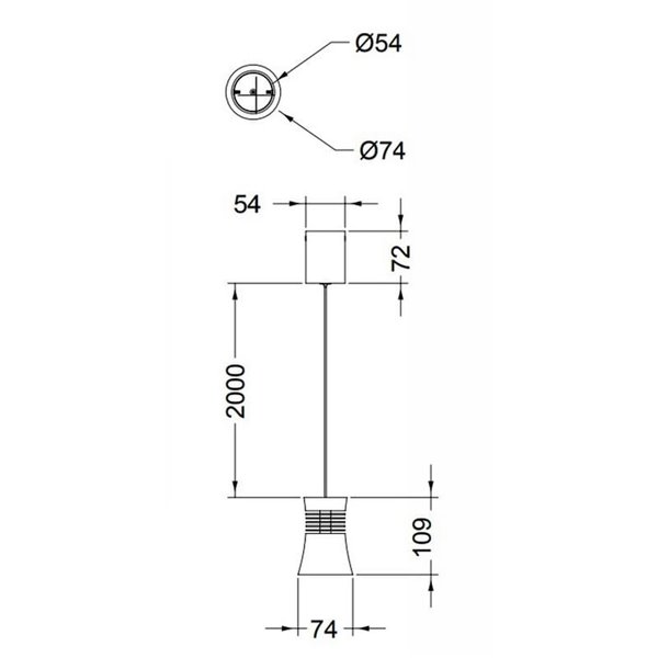 Candeeiro suspenso Pagoda 1xGU10 branco ou preto