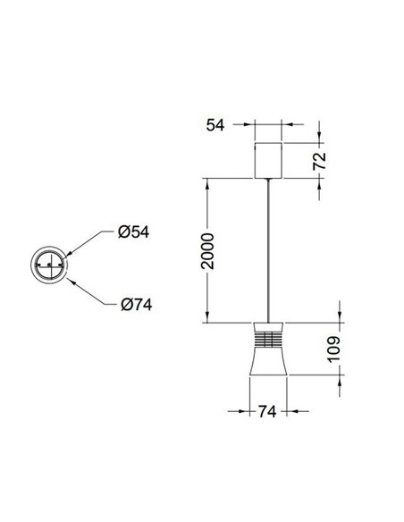 Caandeiro LED suspenso minimalista branca Pagoda