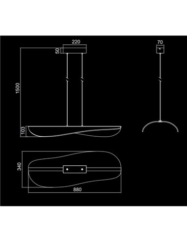 Lampe suspendue LED grande moderne Bianca