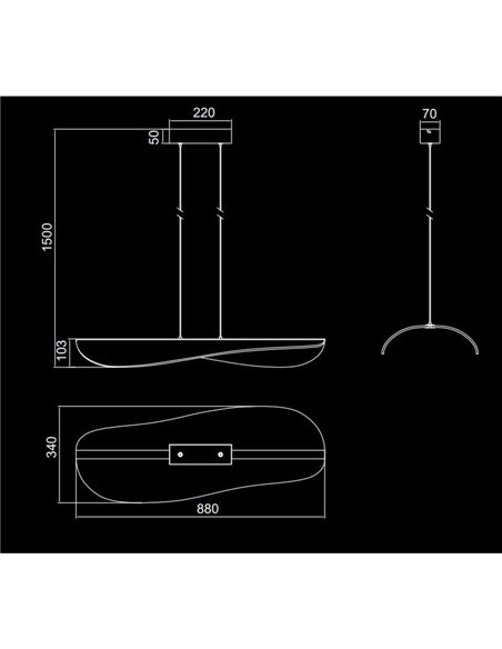 Lámpara colgante LED moderna Bianca grande