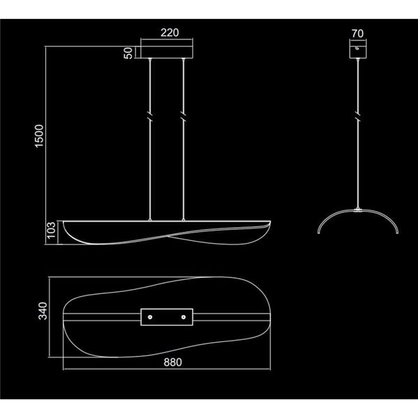 Lampe suspendue LED grande moderne Bianca