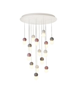 Lampe de plafond grand Galaxia avec suspensions rondes 15XE27