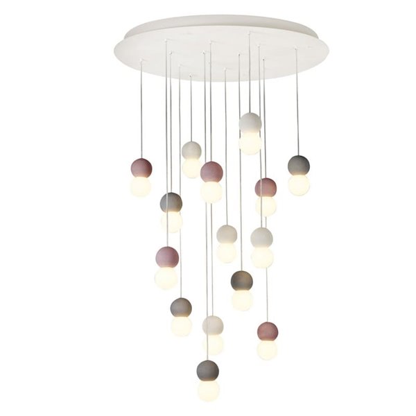 Lampe de plafond grand Galaxia avec suspensions rondes 15XE27