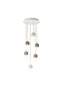 Lampe de plafond Galaxia avec 6 suspensions rondes