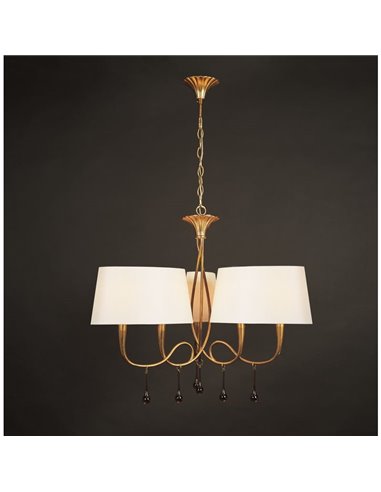 Lámpara de Techo Paola Dorada 3 Brazos Ø77Cm 6XE14 3540