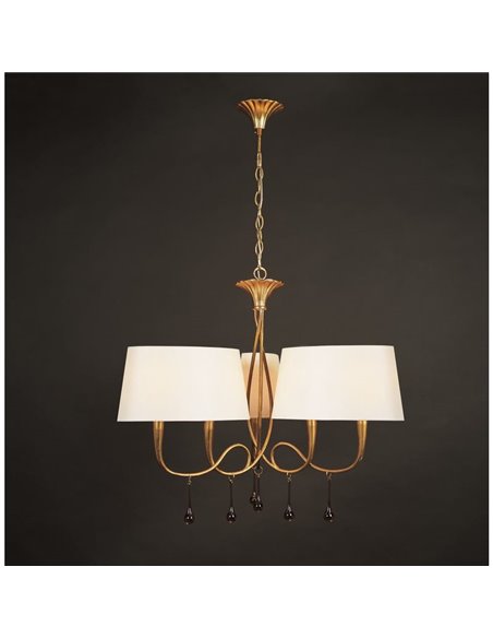 Lámpara de Techo Paola Dorada 3 Brazos Ø77Cm 6XE14 3540