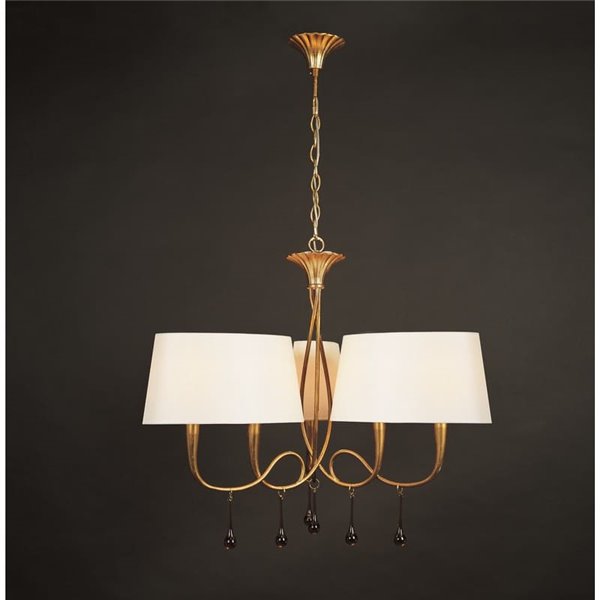Lámpara de Techo Paola Dorada 3 Brazos Ø77Cm 6XE14 3540