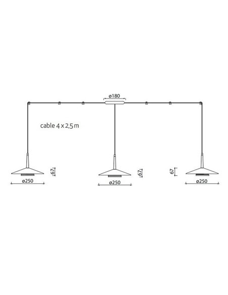 Candeeiro de teto LED 4 abajures Orion 32W