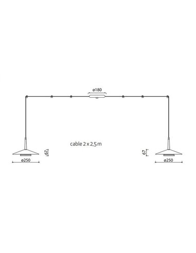 Lampe de plafond LED avec 2 abat-jour Orion