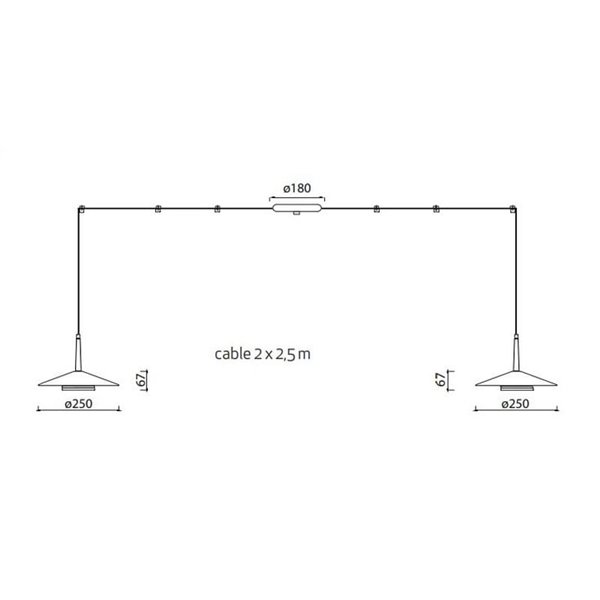 Lampe de plafond LED avec 2 abat-jour Orion