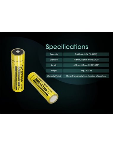 Batería NL1836 recargable Li-Ion 3600mAh 3.6V
