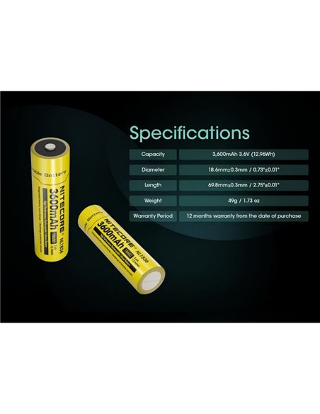 Batería NL1836 recargable Li-Ion 3600mAh 3.6V