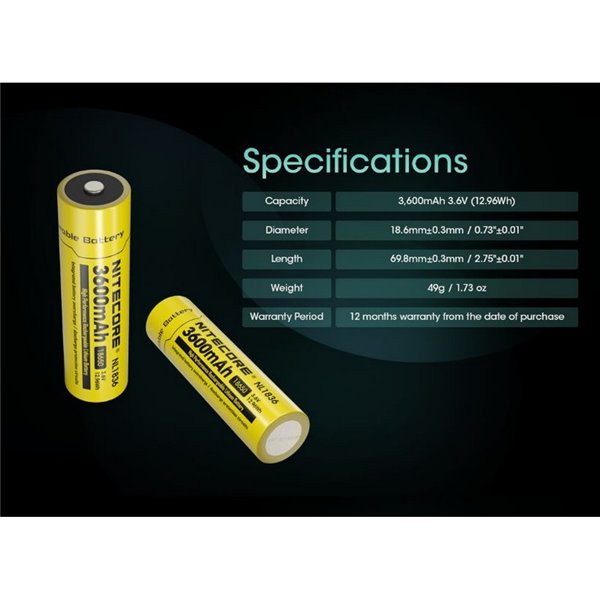 Bateria recarregável de íons de lítio NL1836 3600mAh 3,6V