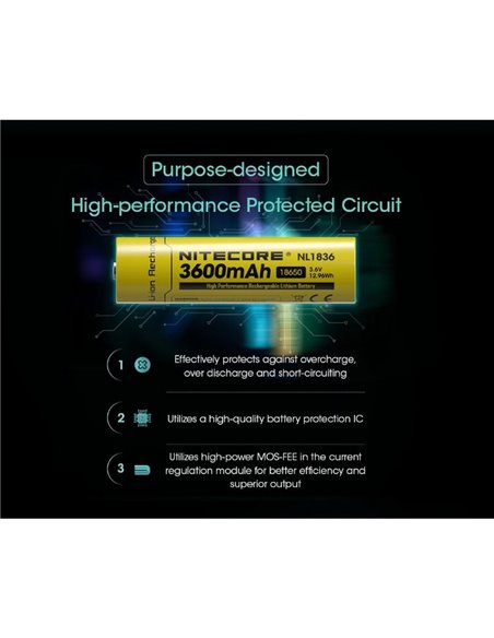 Bateria recarregável de íons de lítio NL1836 3600mAh 3,6V