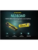 Batería NL1836R recargable Li-Ion 3600mAh 3.6V con USB-C