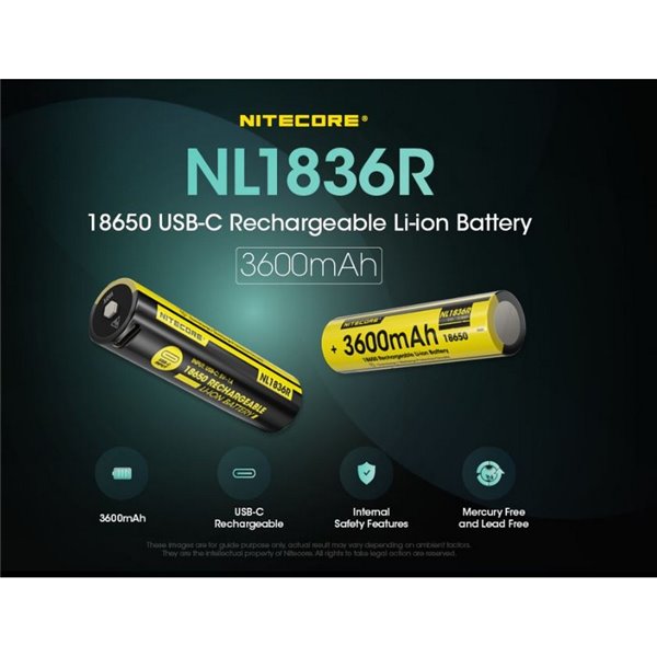 Batterie rechargeable Li-Ion 3600mAh 3,6V NL1836R avec USB-C