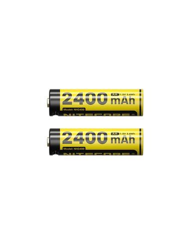 Bateria NH2400 recarregável USB-C dupla blister AA 2400mAh 1,2V