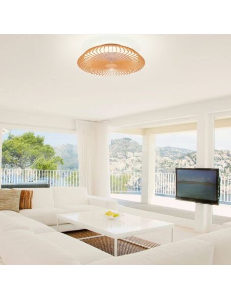 Ventoinha de teto de madeira LED Himalaya Amb | LeonLeds