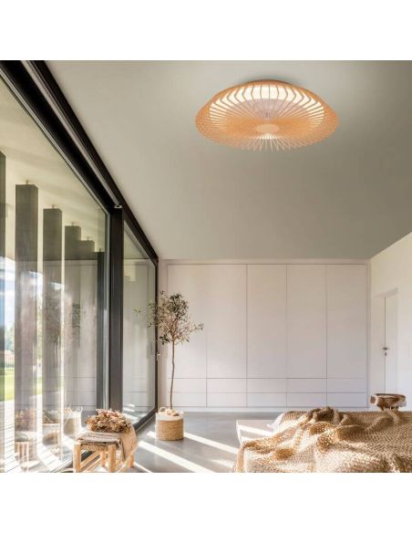 Ventilateur de plafond LED en bois Himalaya Ambient | LeonLeds