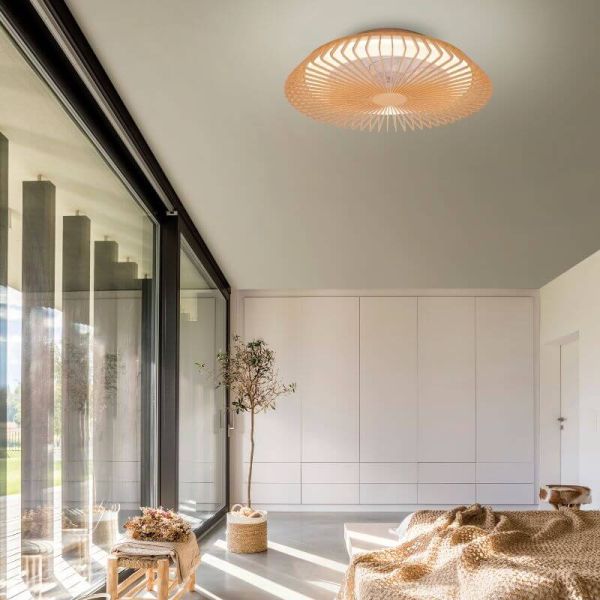 Ventoinha de teto de madeira LED Himalaya Ambient | LeonLeds