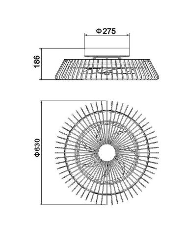 Ventilador de techo LED madera Himalaya Medidas| LeonLeds