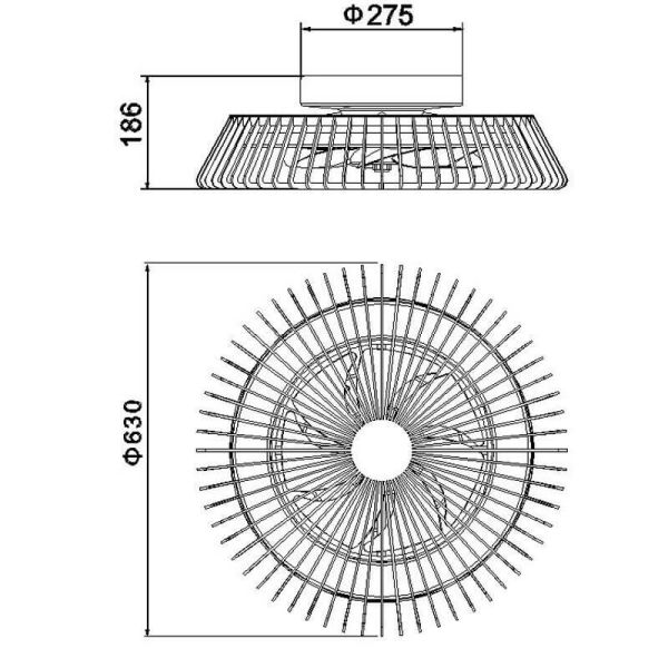 Ventilador de techo LED madera Himalaya Medidas| LeonLeds