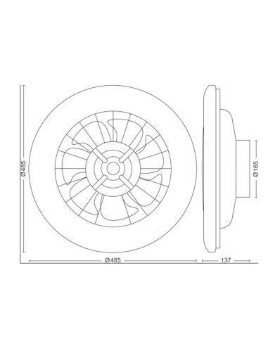 Ventoinha de teto LED, branco DC -...