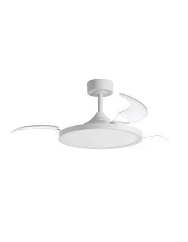 Ventilador de techo LED 30W con aspas abatibles CORFU blanco, Ø107cm 33W, CCT con mando