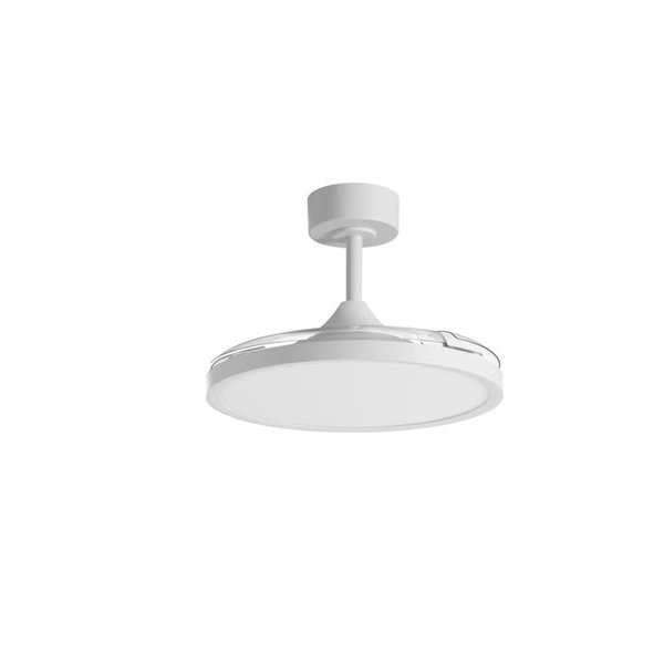 Ventilateur de plafond LED CORFU 30W à pales repliables, blanc, Ø107cm, 33W, CCT, avec télécommande