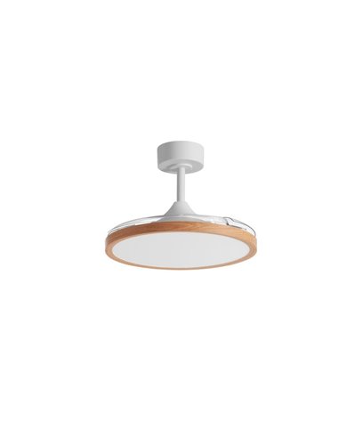 Ventoinha de teto LED CORFU 30W com pás dobráveis, branco natural, Ø107cm, 33W, CCT, com controle remoto