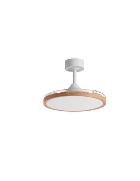 Ventoinha de teto LED CORFU 30W com pás dobráveis, branco natural, Ø107cm, 33W, CCT, com controle remoto