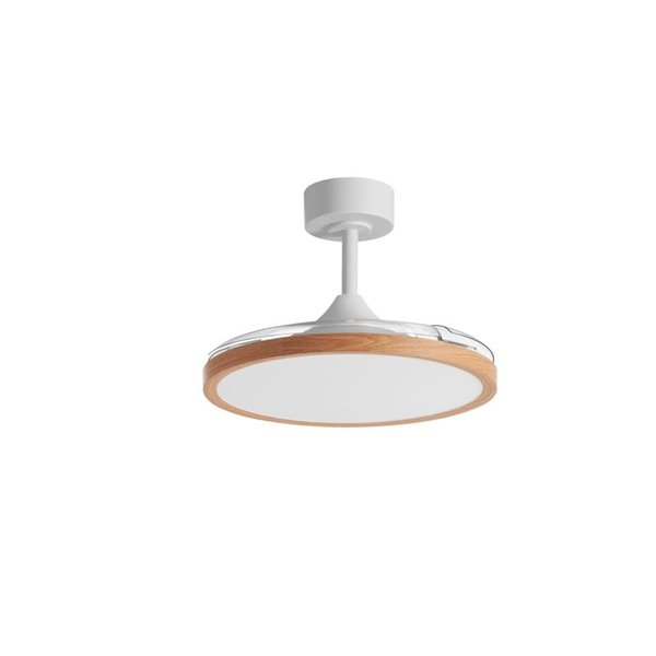 Ventoinha de teto LED CORFU 30W com pás dobráveis, branco natural, Ø107cm, 33W, CCT, com controle remoto