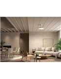 Ventilador de techo LED 30W con aspas abatibles CORFU blanco-natural, Ø107cm 33W, CCT con mando