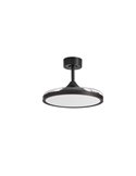 Ventoinha de teto LED CORFU 30W com pás dobráveis, preto, Ø107cm, 33W, CCT, com controle remoto