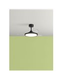 Ventilador de techo LED 30W con aspas abatibles CORFU negro, Ø107cm 33W, CCT con mando
