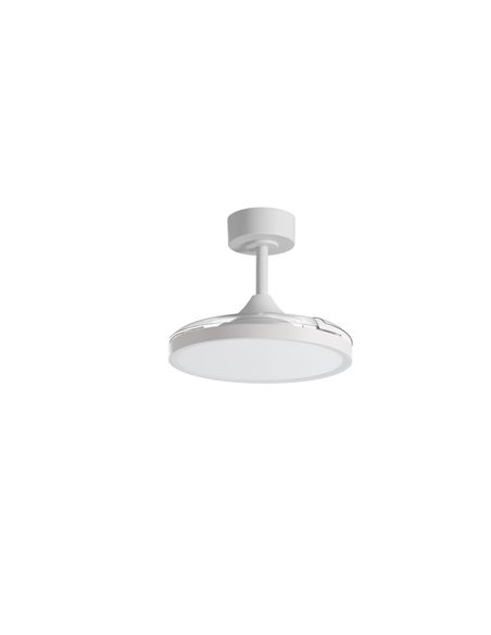 Ventilador de techo con luz LED Ø91cm 30W CORFU XS, con aspas abatibles blanco, 30W, CCT con mando a distancia