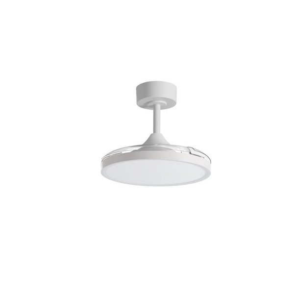 Ventilador de techo con luz LED Ø91cm 30W CORFU XS, con aspas abatibles blanco, 30W, CCT con mando a distancia