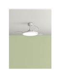Ventilador de techo con luz LED Ø91cm 30W CORFU XS, con aspas abatibles blanco, 30W, CCT con mando a distancia