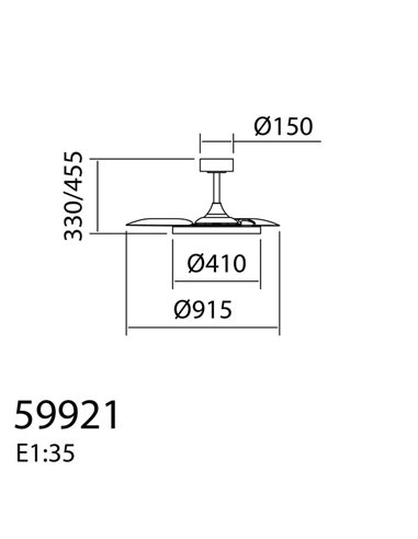 Ventoinha de teto com luz LED Ø91cm 30W CORFU XS preto, motor DC, CCT regulável com controle remoto