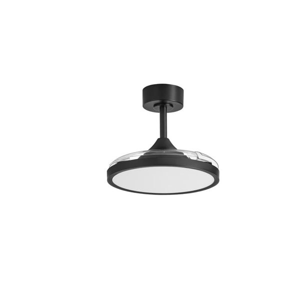 Ventilador de techo con luz LED Ø91cm 30W CORFU XS negro, motor DC, CCT regulable con mando a distancia